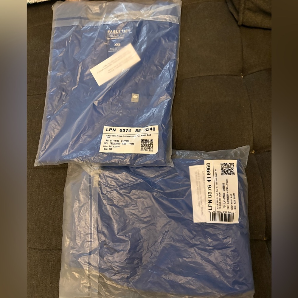 Royal Blue Fabletics Scrub Set